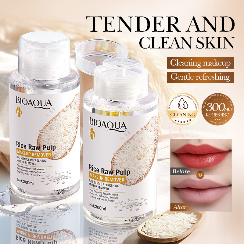 All-english BIOAOUA rice purees Gentle and Refreshing Makeup Remover Water for makeup cleaning and makeup removal cross-border export wholesale full figure