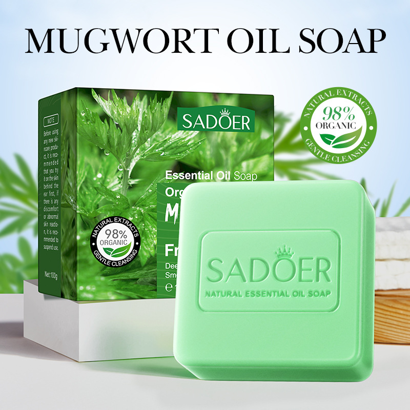 SADOER mugwort essential oil soap, handmade soap, universal soap for cleansing the body, cross-border export wholesale details Picture