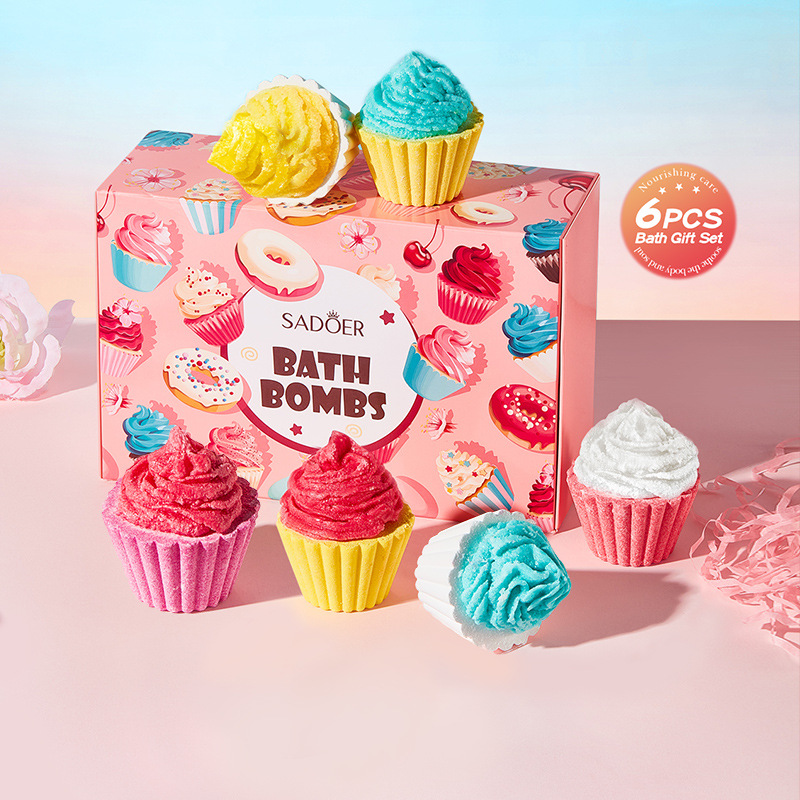 All-english SADOER ice cream shaped bath salt ball set, clean foam bath salt balls, cross-border export wholesale details Picture
