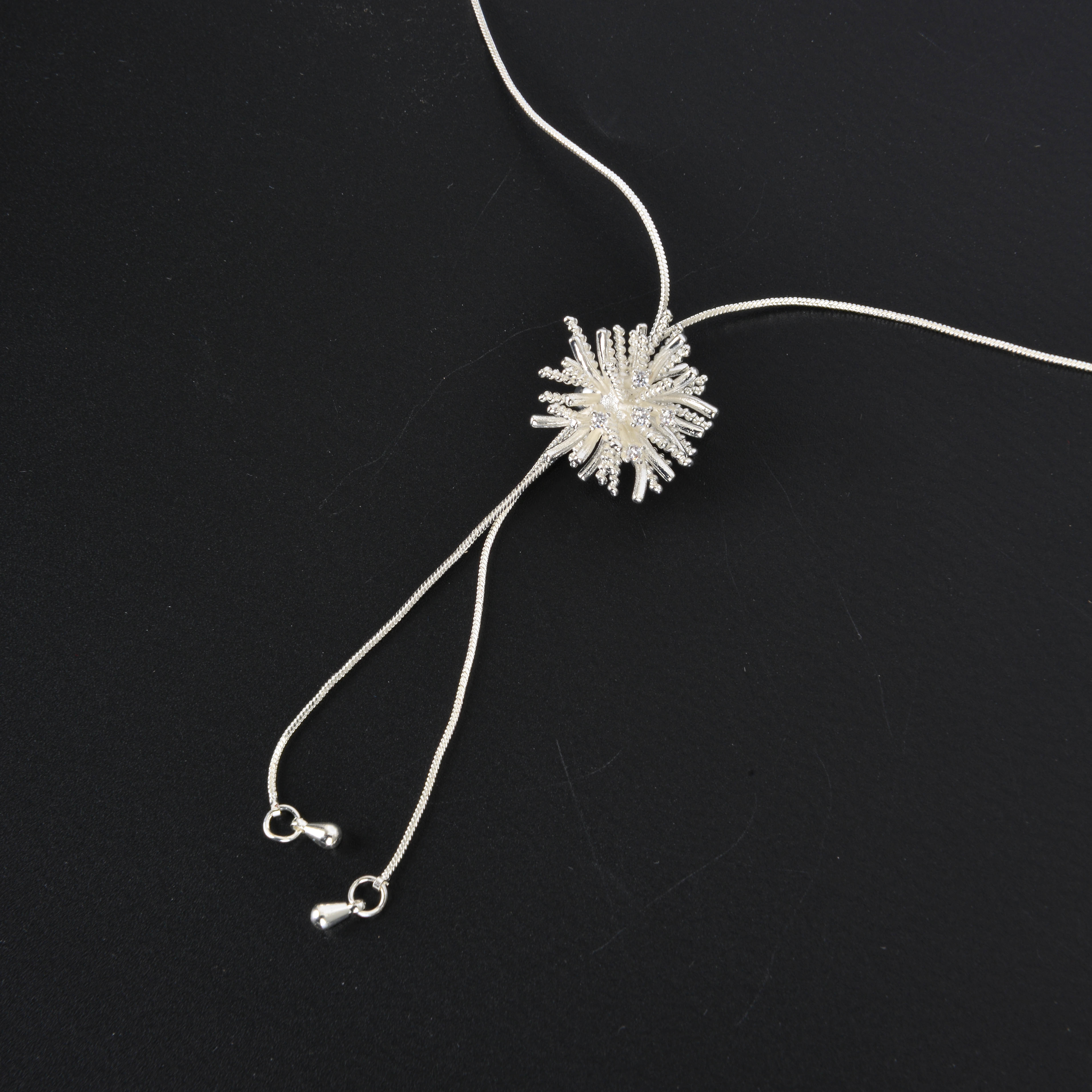 Brilliant fireworks ~ Silver pull-out fireworks necklace for women, exquisite and high-end collarbone chain, light luxury and powerful chain, summer accessories Application Scenario