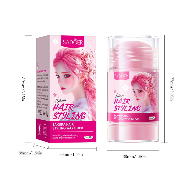 All-english SADOER cherry blossom styling hair wax sticks for fixing hair styling, cross-border export wholesale Item Picture
