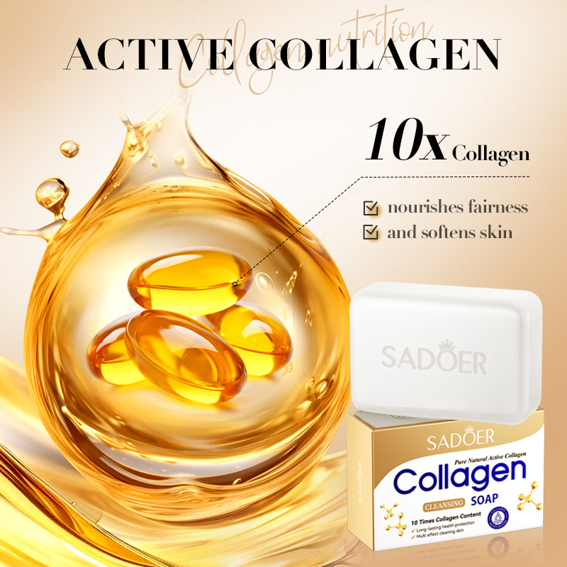 All-english SADOER Bone Collagen multi-effect Cleansing Soap, handmade soap, body Cleansing soap, cross-border export wholesale Specification drawing