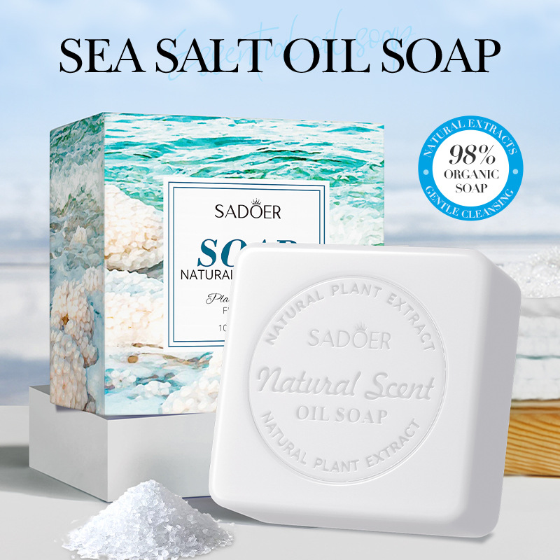 SADOER natural sea salt essential oil soap for cleansing the body, universal handmade soap, cross-border export wholesale details Picture