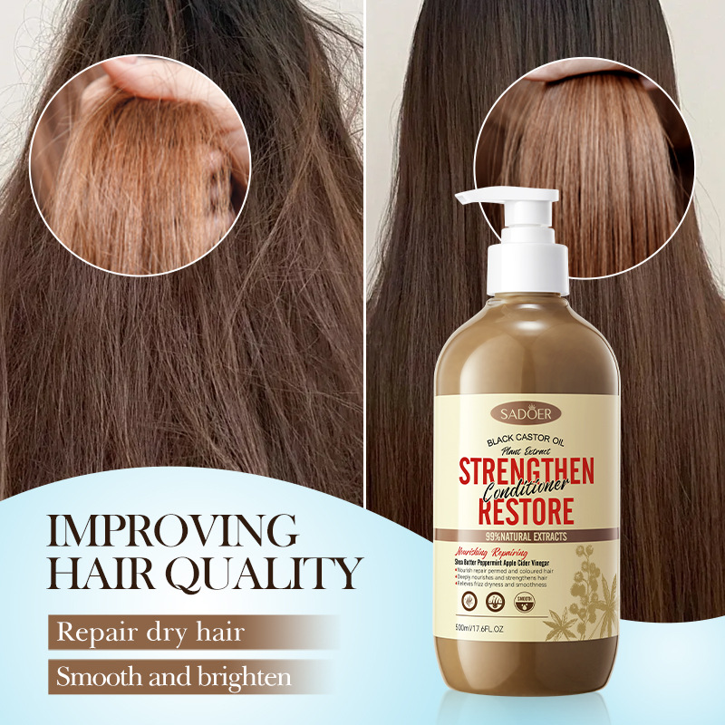 Cross-border wholesale of SADOER black castor Oil Nourishing and Repairing Hair Conditioner to improve frizz Item Picture