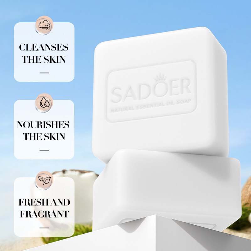 SADOER coconut essential oil soap, handmade soap, bath soap, cleaning universal soap, cross-border export wholesale Specification drawing