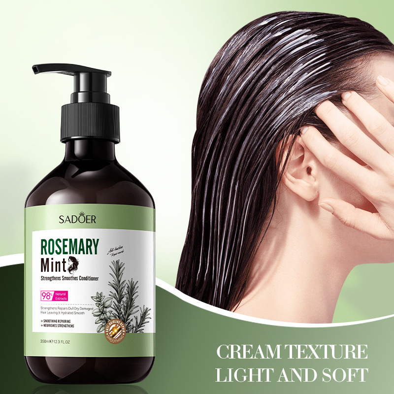 Cross-border export wholesale of the all-English SADOER Mint Rosemary Strong and Smooth Nourishing Hair Conditioner Application Scenario