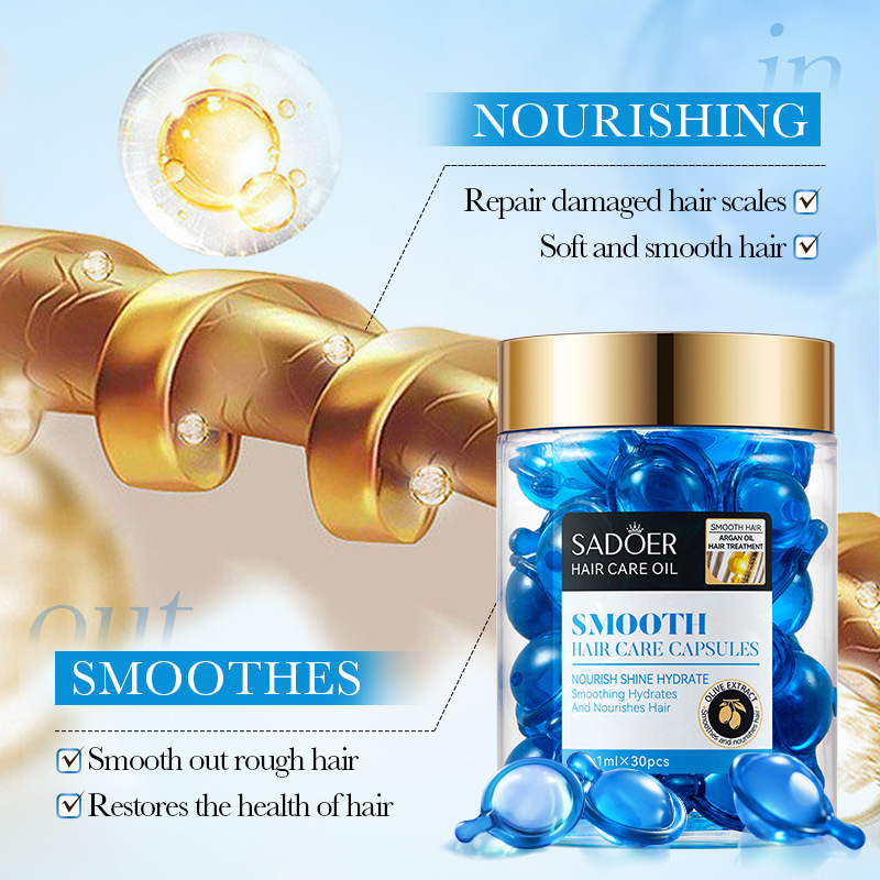 Cross-border wholesale of SADOER Moroccan Argan Oil Olive Softening Hair Care Capsules and hair conditioner in English Item Picture