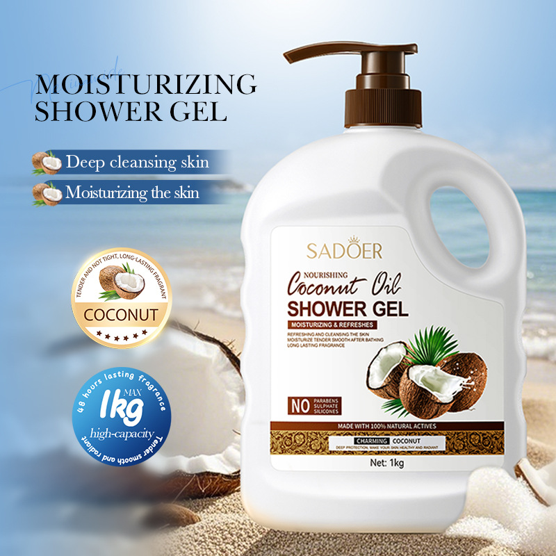 SADOER coconut Oil Moisturizing Body Wash 1kg large capacity cross-border export wholesale full figure