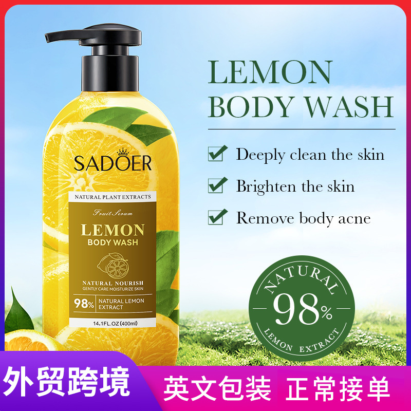 SADOER lemon Body Wash Exfoliating, Cleansing and Gentle Body Wash cross-border export wholesale full figure