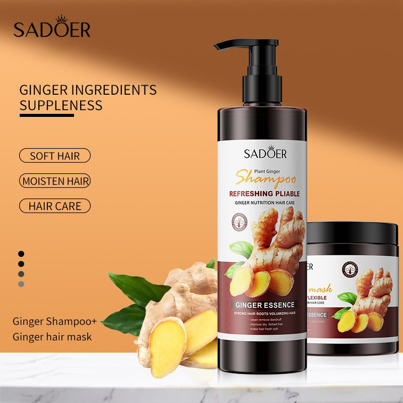 All-english SADOER Ginger Hair Care Liquid for smooth hair Care. Cross-border export wholesale of ginger series details Picture