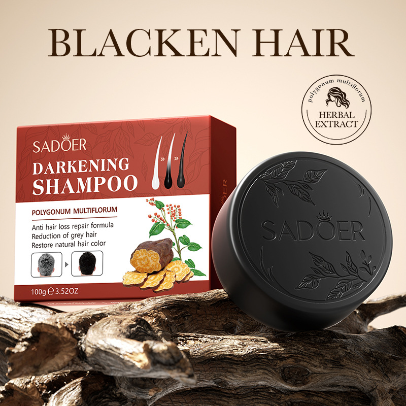 Full English SADOER Polygonum multiflorum Repairing Natural Blackening Hair Soap and Hair Care Conditioner Cross-border export wholesale details Picture