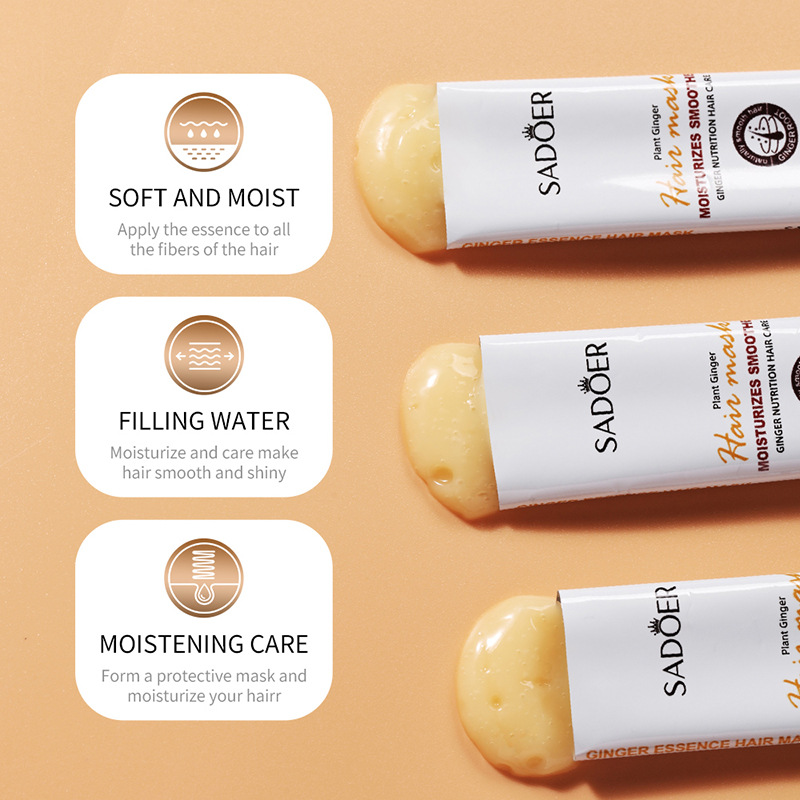 Cross-border wholesale of all-English SADOER Ginger Essence Hair Mask, Hair Conditioner, Mask, Oil Conditioner and Softening Conditioner details Picture