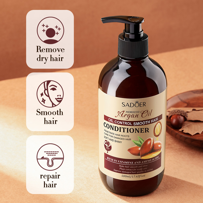 Cross-border wholesale of SADOER Argan Oil Control Softening Hair Conditioner and Voluminous softening Hair Mask in English details Picture