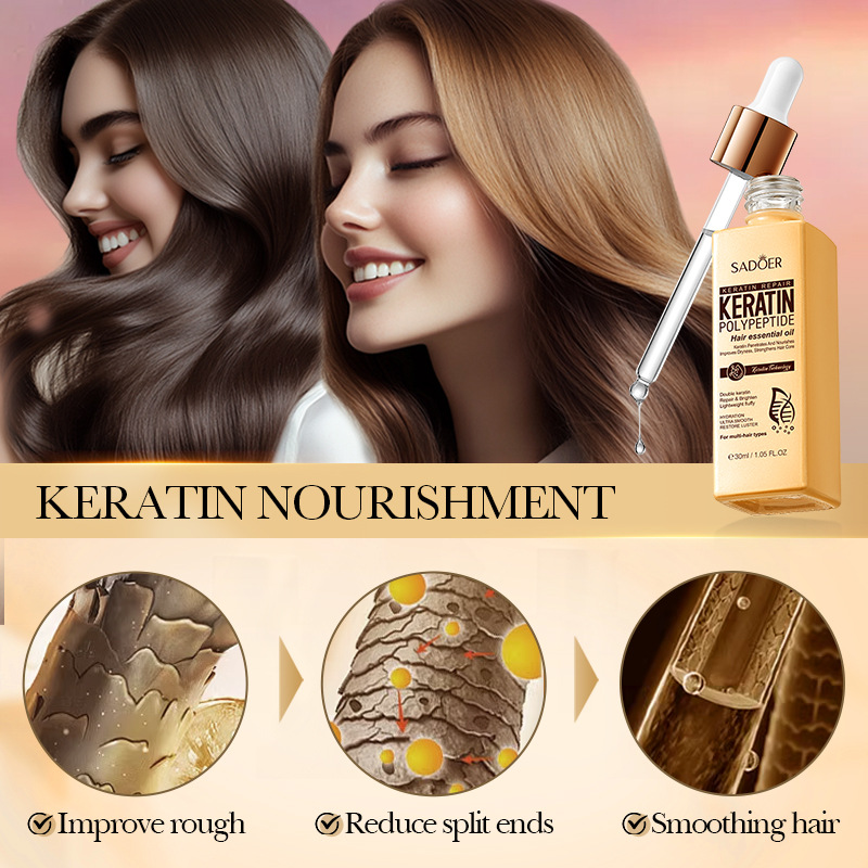 Full English SADOER keratin Peptide Softening and Brightening Hair Essential Oil Smooth Hair Conditioner Cross-border export wholesale details Picture