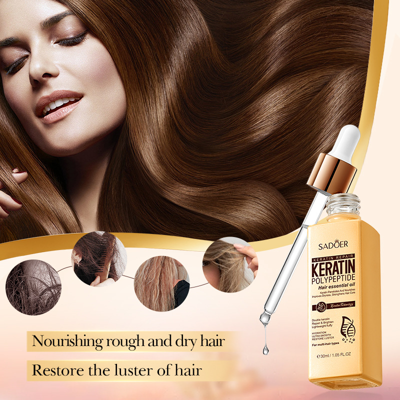 Full English SADOER keratin Peptide Softening and Brightening Hair Essential Oil Smooth Hair Conditioner Cross-border export wholesale Application Scenario