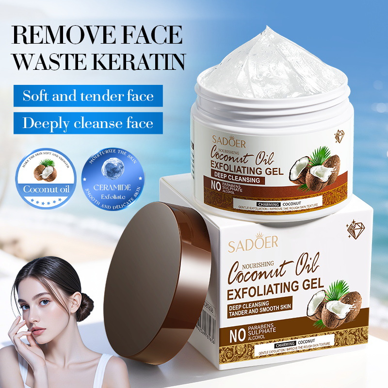 All-english SADOER Nourishing Coconut Oil Exfoliating Gel for Smooth Skin Cross-border export wholesale full figure