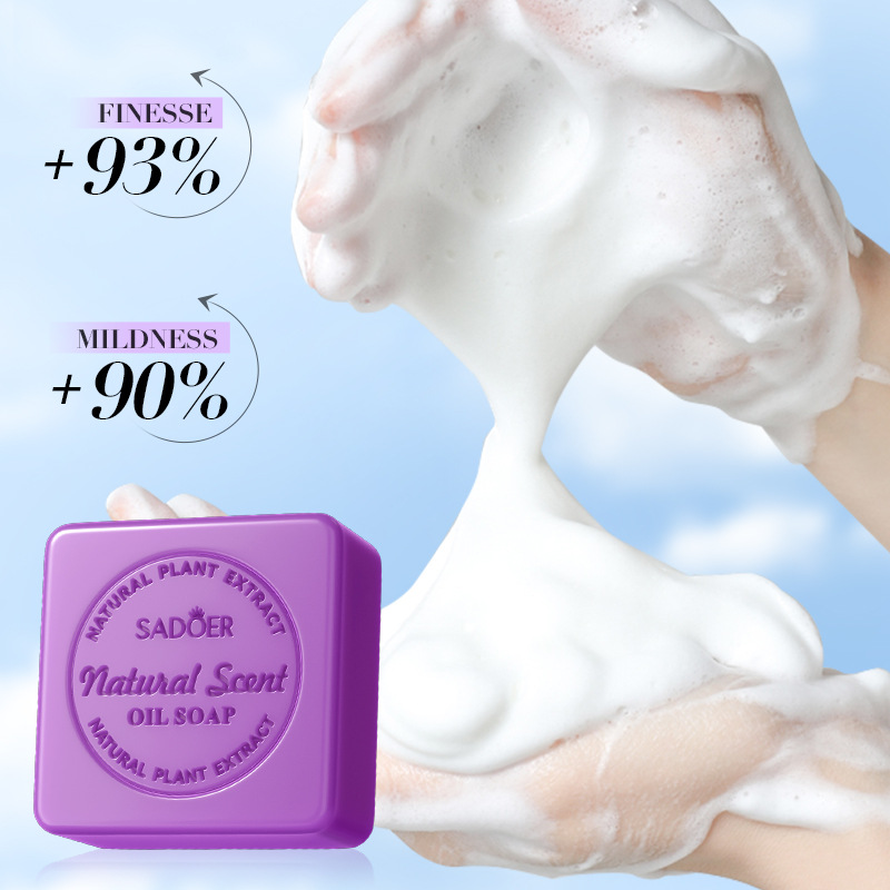 SADOER natural lavender essential oil soap, a universal handmade soap for the body, cross-border wholesale trade Item Picture