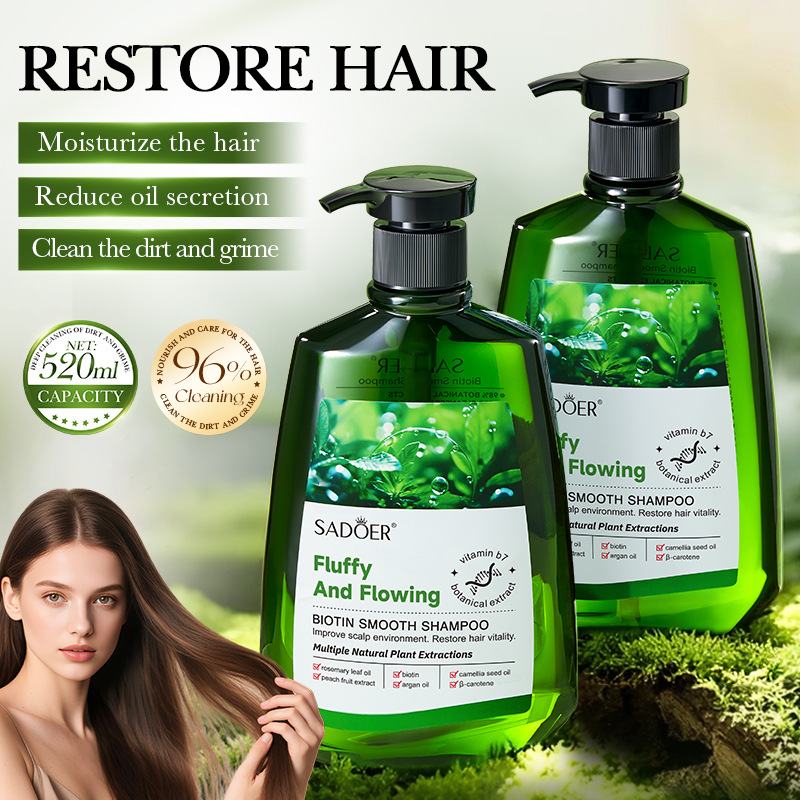 SADOER Biotin Softening Shampoo Deep Cleansing Shampoo in English, cross-border export wholesale full figure