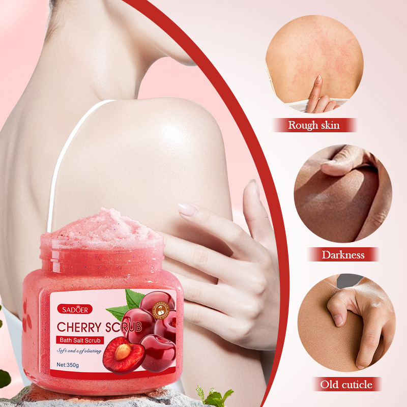 All-english SADOER Cherry Exfoliating and Cleansing Scrub for body cleansing, cross-border export wholesale details Picture