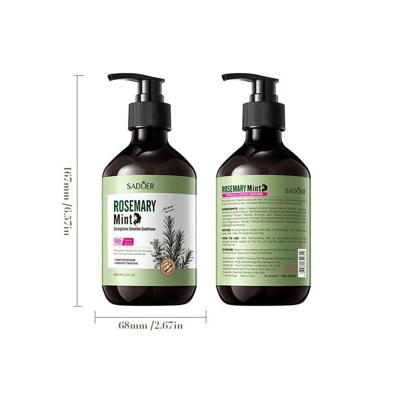Cross-border export wholesale of the all-English SADOER Mint Rosemary Strong and Smooth Nourishing Hair Conditioner Item Picture