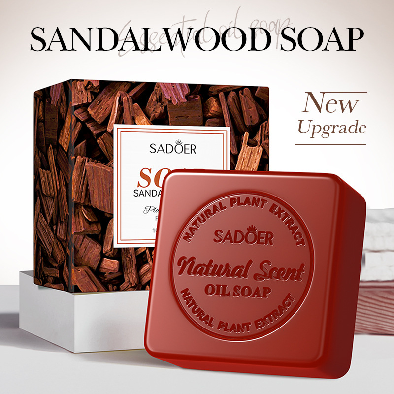 SADOER sandalwood essential oil soap for deep cleansing of the body, universal handmade soap, cross-border export wholesale details Picture