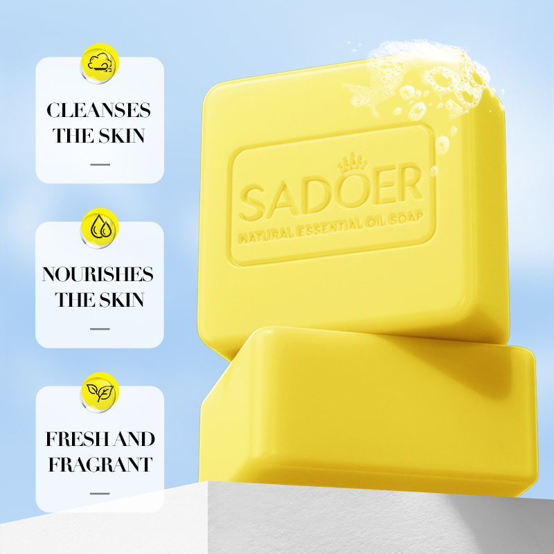 SADOER lemon essential oil soap, handmade soap for cleansing the body, universal soap for cross-border export wholesale Specification drawing