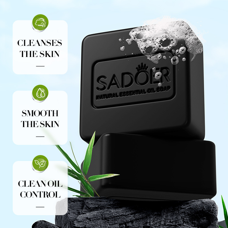 SADOER bamboo charcoal essential oil soap, handmade soap, bath soap, cleaning universal soap, cross-border export wholesale Specification drawing