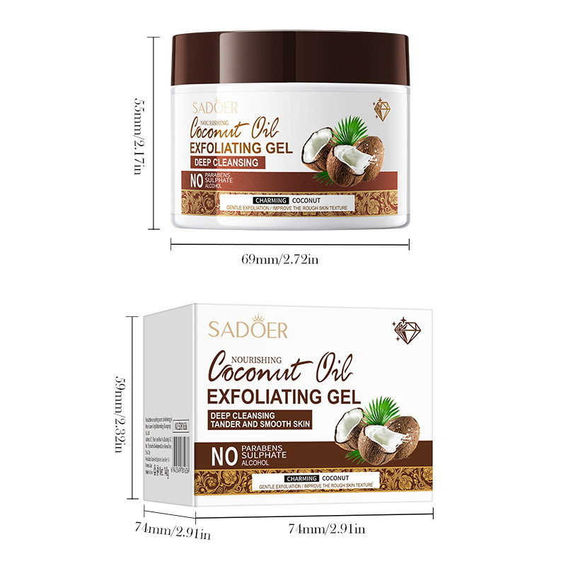 All-english SADOER Nourishing Coconut Oil Exfoliating Gel for Smooth Skin Cross-border export wholesale Item Picture