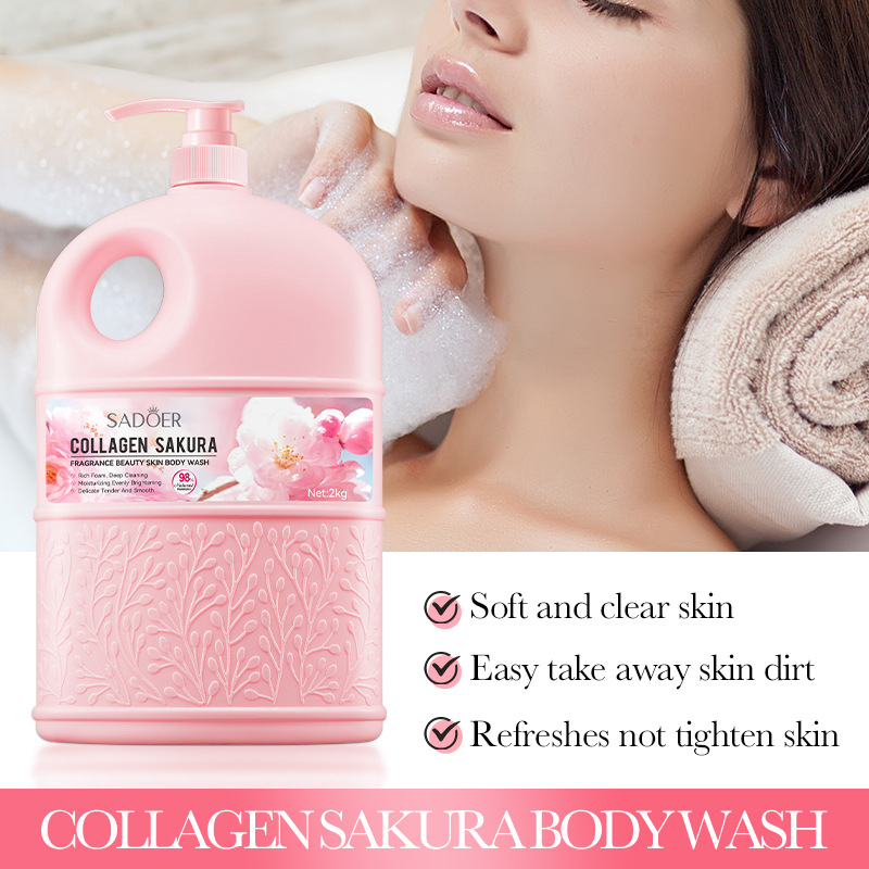 Full English SADOER Cherry Blossom Collagen Fragrance Beauty Body Wash and Cleansing Body Wash cross-border export wholesale details Picture