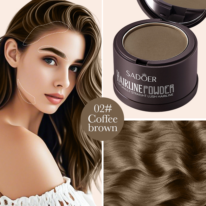 SADOER Hairline Powder 01# Dark brown contouring Shadow Powder for modifying and filling the forehead hairline Application Scenario