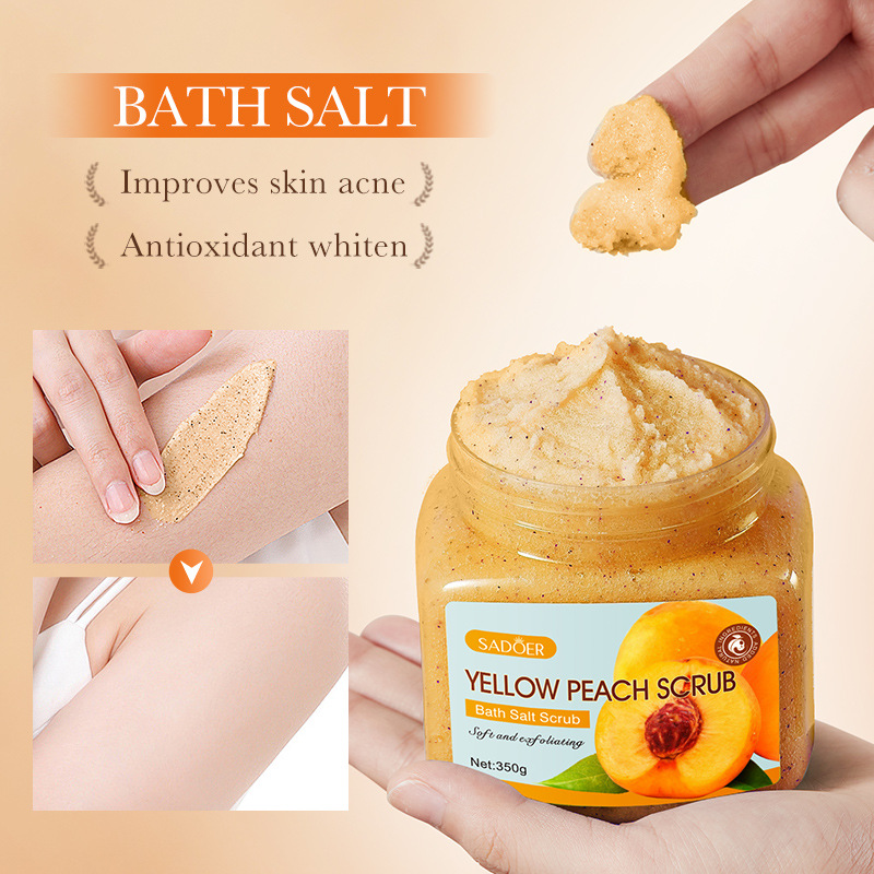 All-english SADOER Yellow Peach Exfoliating and Cleansing Scrub for body cleansing, cross-border export wholesale Specification drawing