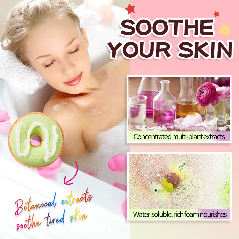 All-english SADOER macaron donut bath salt balls Clean body bath salt balls cross-border export wholesale details Picture