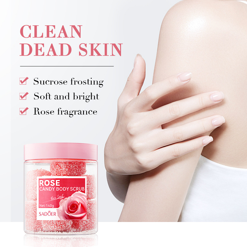 Cross-border wholesale of SADOER avocado candy body Scrub series for exfoliation and skin rejuvenation in English Specification drawing