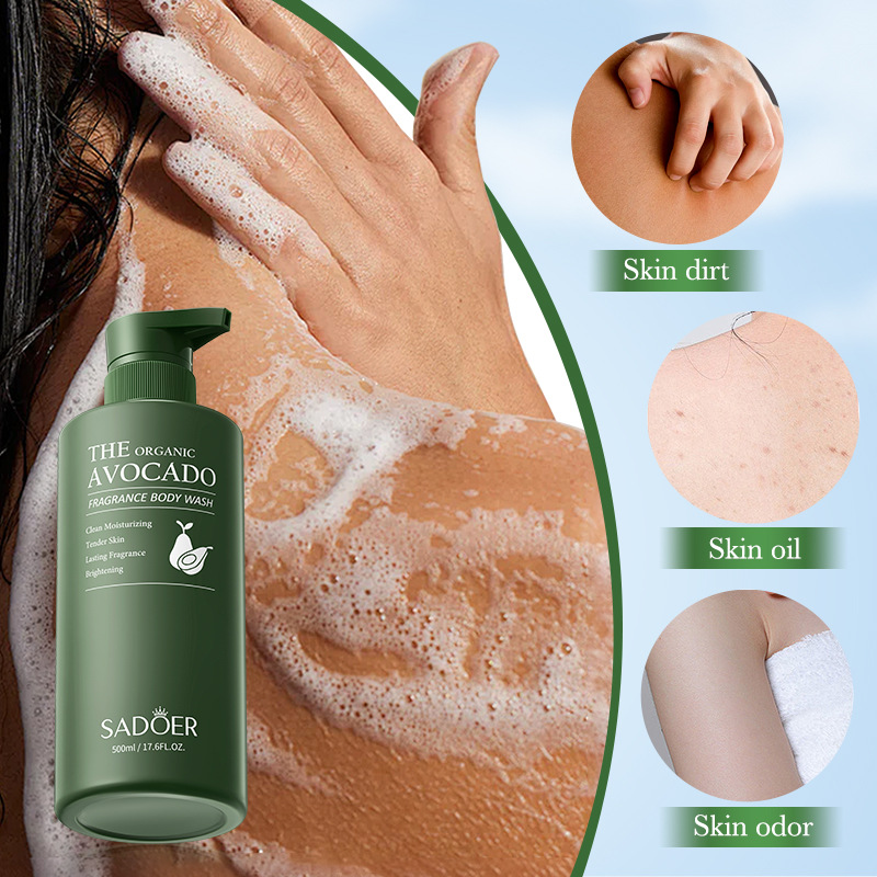 Cross-border wholesale of SADOER avocado Moisturizing Scented Body Wash and Cleansing Body Wash in English Specification drawing