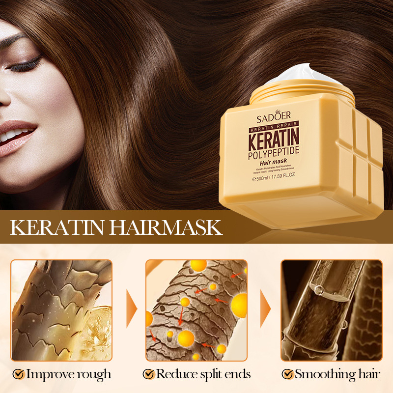 Full English SADOER keratin Peptide Softening and Repairing Hair Mask, Smooth and fluffy Hair Conditioner cross-border export wholesale Application Scenario