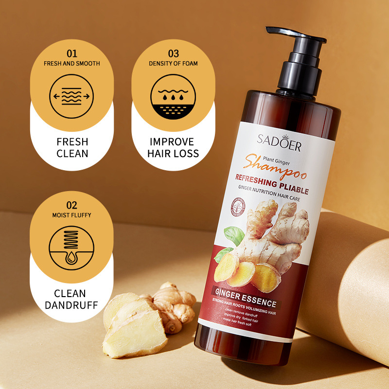 SADOER Ginger Shampoo for cleansing, dandruff removal, softening and care, cross-border export wholesale Specification drawing