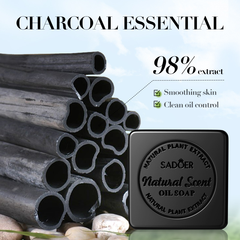 SADOER bamboo charcoal essential oil soap for deep cleansing of the body, universal handmade soap, cross-border export wholesale Specification drawing