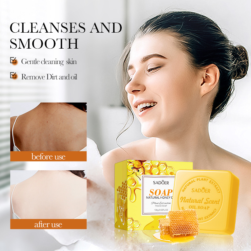 SADOER natural honey essential oil soap for cleansing the body, universal handmade soap, cross-border export wholesale Item Picture