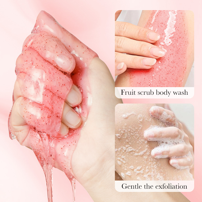 Full English SADOER peach Body Scrub Body Wash Cross-border export wholesale Application Scenario