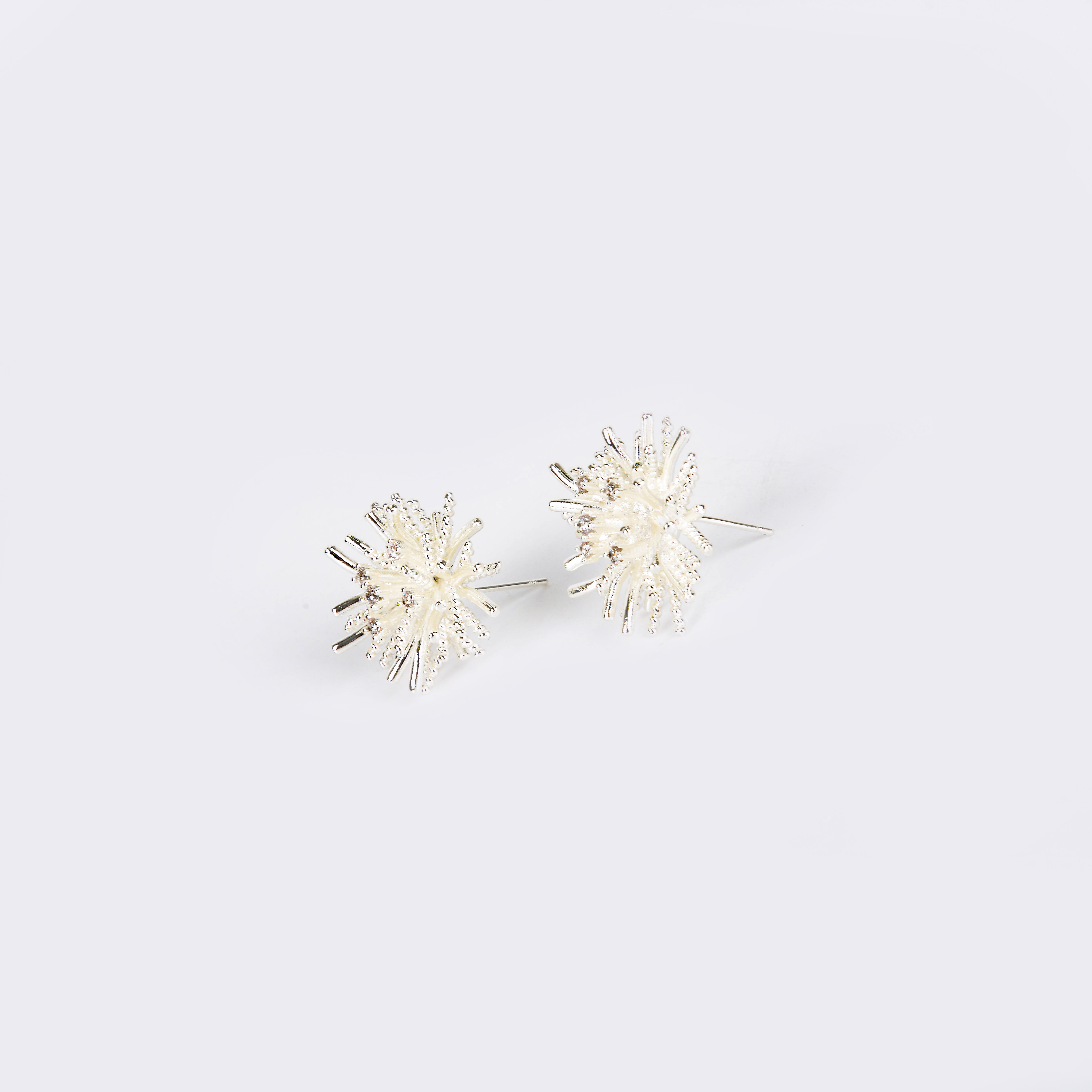 The light luxury and high-end firework dandelion stud earrings exude a unique and exaggerated feminine charm, with a retro and fashionable design details Picture