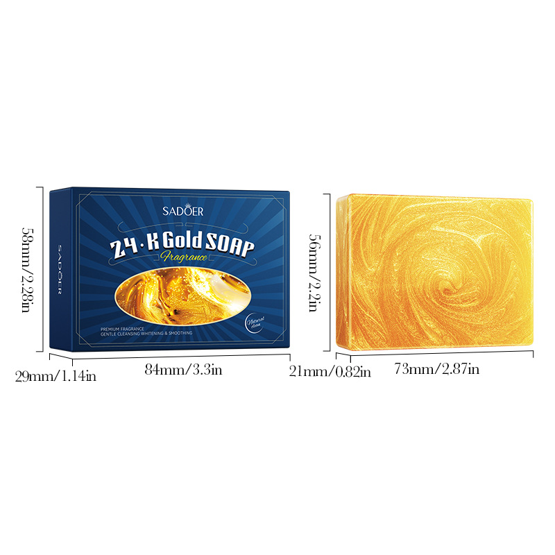 All-english SADOER24K gold handmade essential oil soap for cleansing the body, universal handmade soap for cross-border export wholesale Item Picture