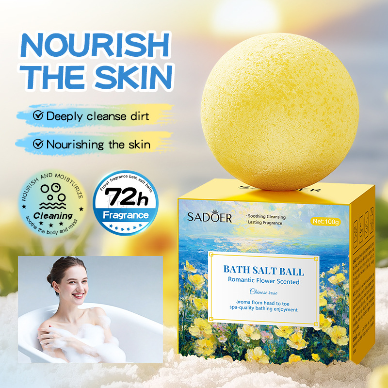 All-english SADOER Romantic Floral Bath Salt Balls (sinking Balls) for body cleansing, cross-border export wholesale details Picture