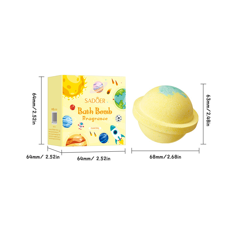 All-english SADOER Planet Bath Salt Balls Yellow and Green Deep Cleansing Body Universal Bath Salt Balls Cross-border export wholesale Item Picture