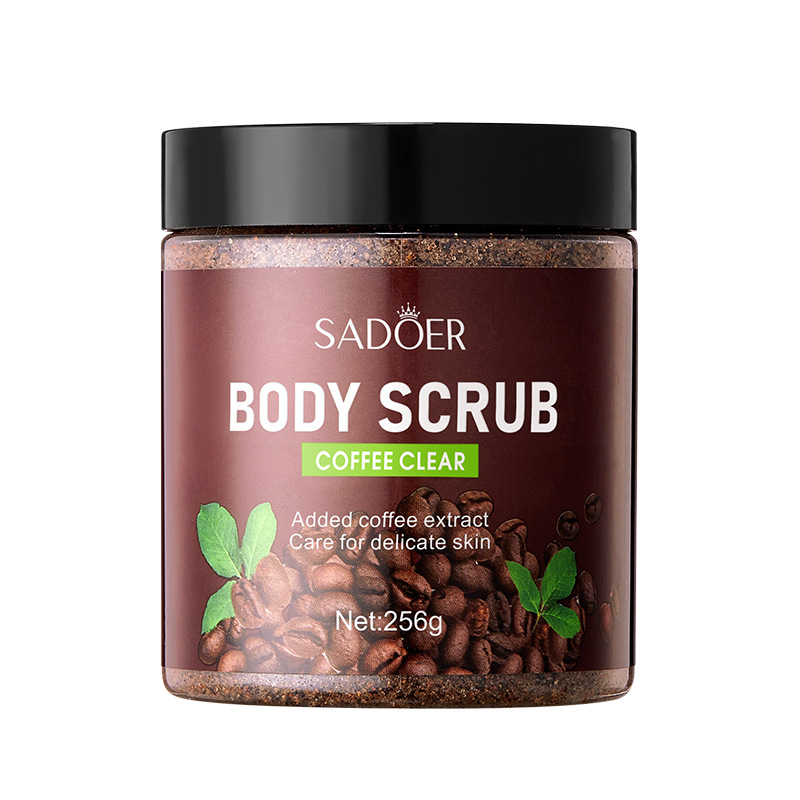 Cross-border wholesale of all-English SADOER coffee Body Cleansing Scrub for softening keratin and fine scrub Item Picture