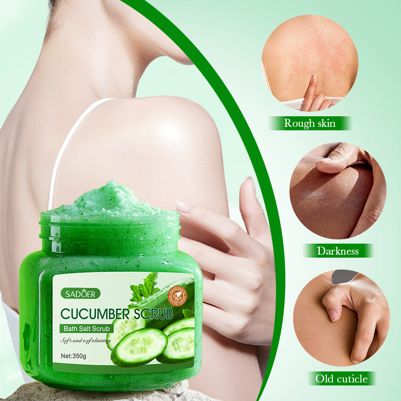 Full English SADOER Cucumber Exfoliating and cleansing Scrub, body cleansing scrub cross-border export wholesale Application Scenario