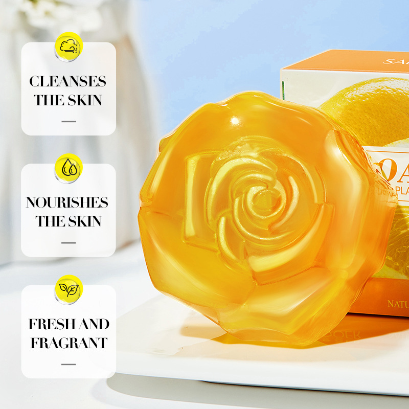 SADOER natural lemon essential oil soap, handmade soap, universal soap for cleansing the body, cross-border export wholesale Specification drawing