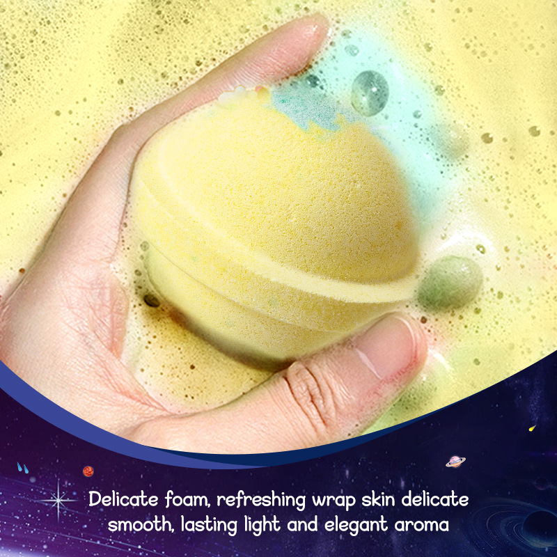 All-english SADOER Planet Bath Salt Balls Yellow and Green Deep Cleansing Body Universal Bath Salt Balls Cross-border export wholesale Application Scenario