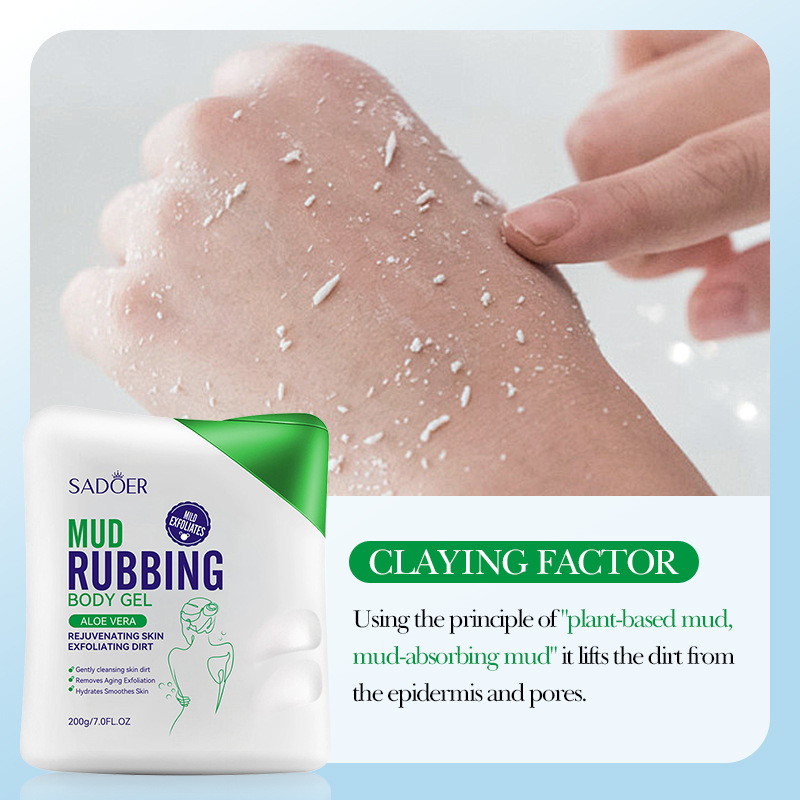 Full English SADOER Aloe Vera Scrubbing Mud Bath, pore-cleaning body cleansing scrub, cross-border export wholesale Application Scenario