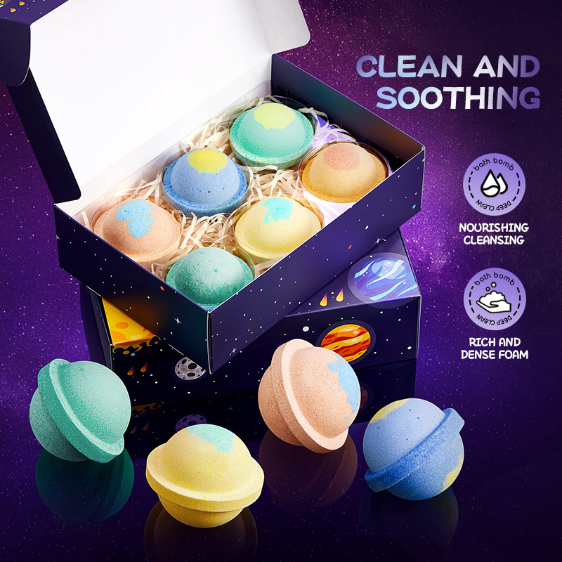 All-english SADOER Planet Bath Salt Ball Gift Set, Clean Body Bath salt balls, cross-border export wholesale Specification drawing