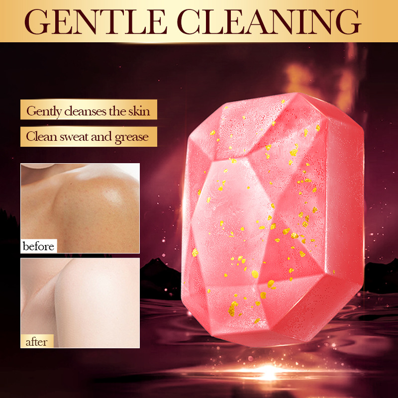 SADOER rose gold foil Diamond handmade essential Oil Soap cross-border export wholesale details Picture